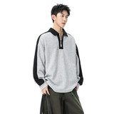 男士宽松半拉链卫衣2025秋季新款青少年时尚休闲撞色Q5571-特P42，男装卫衣，星座610（原A335）