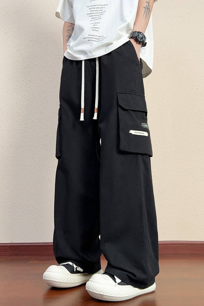 夏季大口袋休闲裤男士美式潮牌工装裤宽松直筒阔腿裤子K2711-P52,男装工装外套,星座610（原A335）