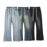 秋冬季复古微喇牛仔裤男高街潮牌休闲宽松百搭裤子K1931-P45，男装牛仔裤，星座610（原A335）
