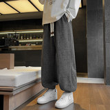 休闲裤子男款春直筒宽松垂感阔腿裤美式重磅卫裤Q29150-特P35，男装休闲裤，星座610（原A335）