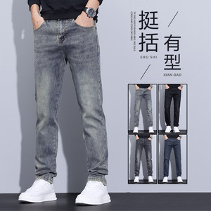 牛仔裤美式高街潮牌重磅复古新款春季高端直筒宽松休闲裤K879-P52图片