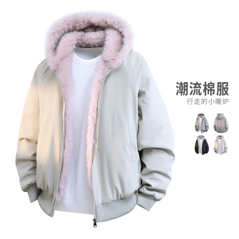 美式棉服男女复古短款加绒保暖情侣外套加厚棉衣夹克MY2524-P95,男装夹克,星座610（原A335）