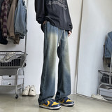 秋冬新款裤子男美式高街宽松微喇牛仔裤男款潮牌休闲裤K1931-P45，男装牛仔裤，星座610（原A335）