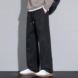 莱赛尔抗皱男士休闲裤秋季新款潮流松紧腰直筒裤子K3508-特P45，男装休闲裤，星座610（原A335）