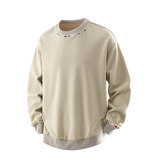 高街刺绣卫衣男秋季重磅美式复古无帽cleanfit卫衣Q5572-P40，男装卫衣，星座610（原A335）