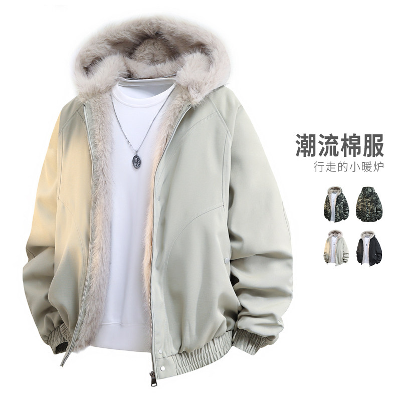 美式棉服男款2025冬季保暖加厚毛领派克服外套潮MY2519-P98,男装棉衣,星座610（原A335）