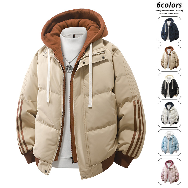 假两件棉服男款冬季宽松休闲加厚棉衣外套潮流连帽棉袄MY0777-P82,男装棉衣,星座610（原A335）