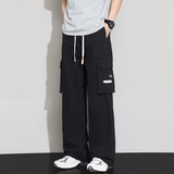 纯棉阔腿裤男士春季美式潮牌阔腿裤子直筒工装休闲长裤K2711-P52，男装休闲裤，电商A335