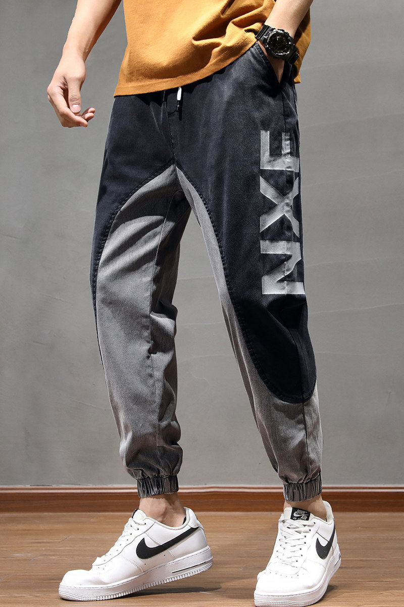 2022大码微弹牛仔裤男春夏季薄款宽松型男流行ins哈伦裤K8630-P50,男装牛仔裤,星座610（原A335）