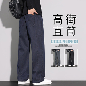 莱赛尔2025新款男秋季直筒休闲裤宽松简约长裤K6685-P50图片