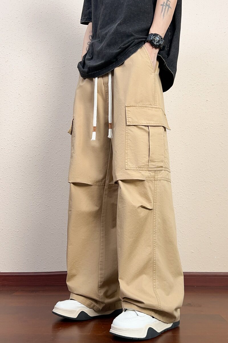伞兵工装裤男春夏时尚潮牌宽松直筒冲锋纯棉休闲裤K2713-P52,男装休闲裤,星座610（原A335）