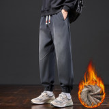 加绒冬季新款男士宽松束脚休闲裤时尚百搭哈伦工装裤子JR602-P52，男装工装外套，星座610（原A335）