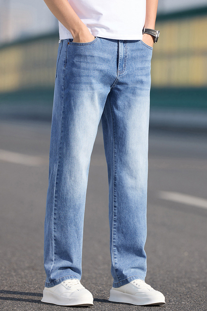 春夏复古牛仔裤男士宽松直筒休闲潮流大码长裤子新款薄K2516-P50,男装牛仔裤,星座610（原A335）