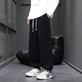 男春宽松直筒垂感休闲长裤潮牌美式提花阔腿裤Q29150-特P35，男装休闲裤，星座610（原A335）