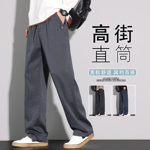 2025新款秋天裤子男款直筒裤感休闲裤高级感长裤百搭K6661-P50图片