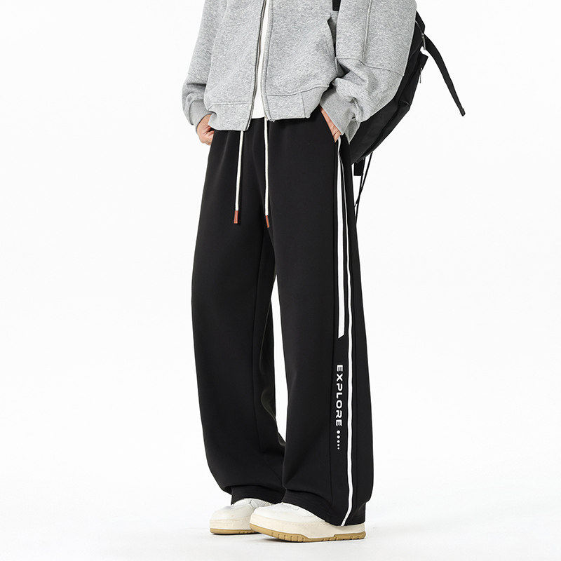 直筒裤男款秋季美式宽松休闲长裤青少年条纹运动裤Q29165-特P35，女装休闲裤，星座610（原A335）