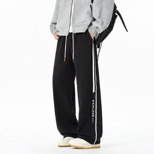 直筒裤男款秋季美式宽松休闲长裤青少年条纹运动裤Q29165-特P35，女装休闲裤，星座610（原A335）