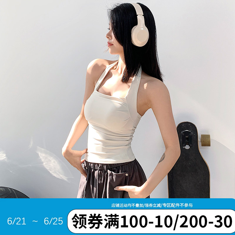 annerun挂脖运动背心女防下垂跑步健身美背一体式瑜伽服上衣文胸