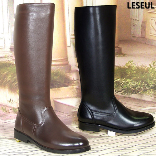 高筒仪仗队英伦风秋季拉链皮靴