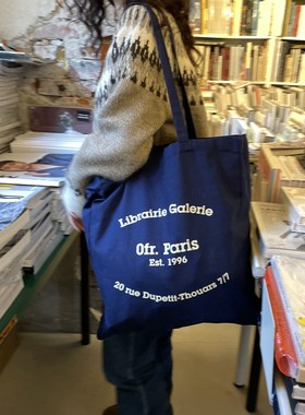 ●Ofr .paris 法国小众松弛感立体大包旅行帆布包周边藏青棉布袋