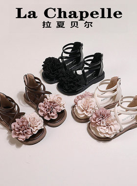 【粉丝福利】夏季新品韩版儿童花朵公主鞋小女孩罗马凉鞋XOW046