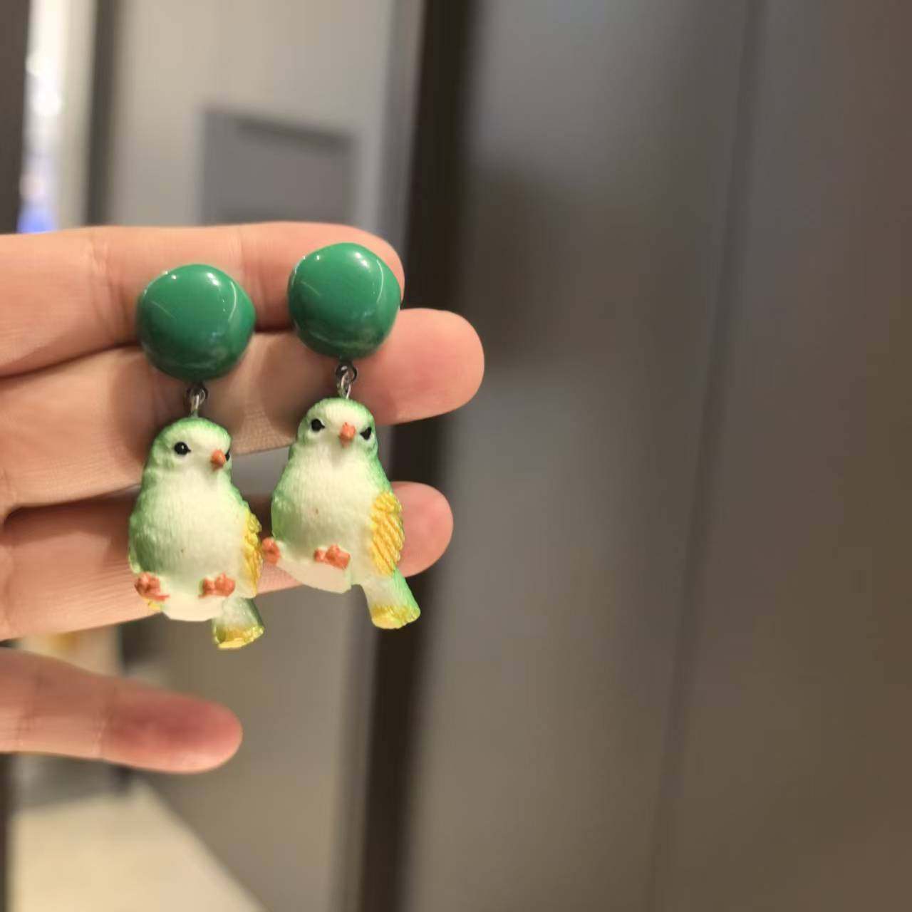 沐琪原创手作秋冬复古可爱绿色小鸟小动物耳环女复古森系耳饰耳夹,饰品/流行首饰/时尚饰品新,耳环,淘宝优惠券,粉丝福利购,淘宝优惠卷