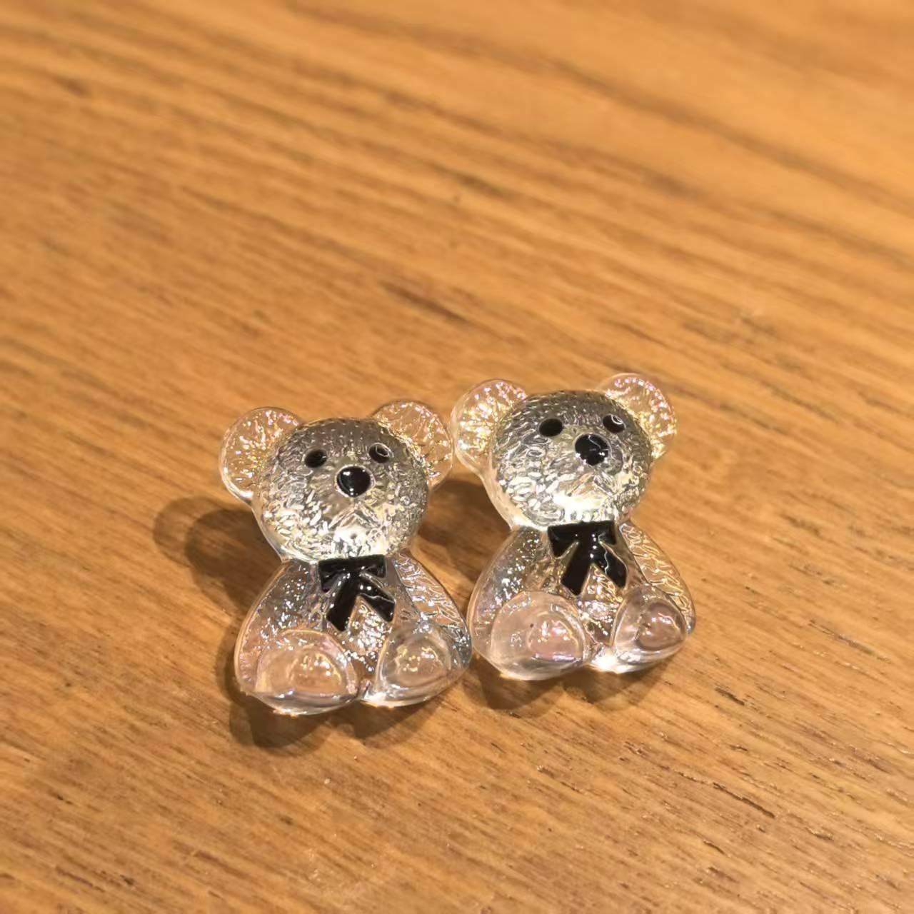 韩国时尚简约风耳钉个性珠光透明小熊耳环可爱耳夹,饰品/流行首饰/时尚饰品新,耳钉,淘宝优惠券,粉丝福利购,淘宝优惠卷