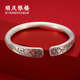 9999纯银手镯吉祥民族风足银手工镯子女实心银首饰复古送爱人礼物