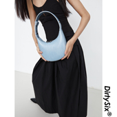 DirtySix  牛皮手提月牙包 复古晕染 原创 乌拉岩茶蛋壳