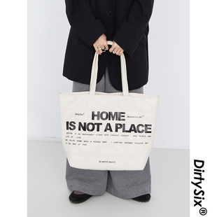 Home not 印字绗缝夹棉大托特包 DirtySix place 原创