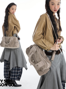 DirtySix 2025AW 原创 BOHO 废土嬉皮士 灯芯绒 大容量手提斜挎包