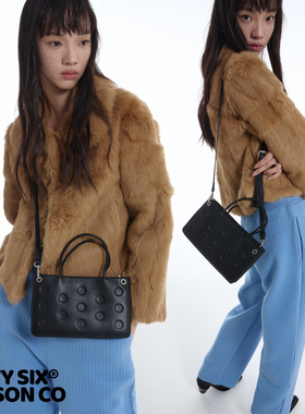 DirtySix 原创 Natasha 千禧波点 牛皮小方包手机包