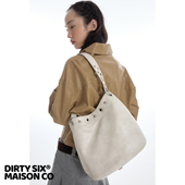 2025AW 达顿水桶 嬉皮朋克 DirtySix 多背法 机车铆钉软皮托特包
