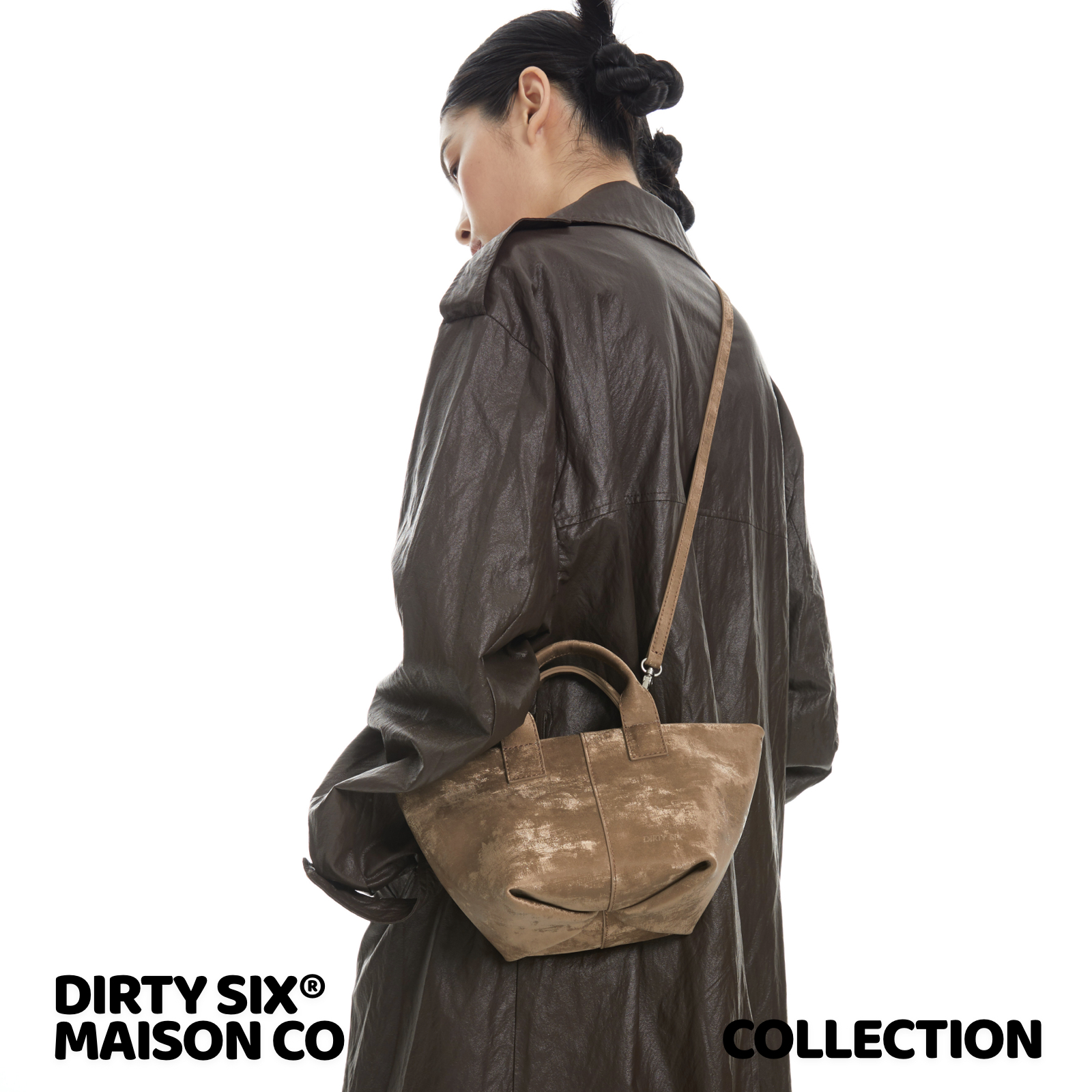 DirtySix原创浮光鎏金牛皮馄饨包