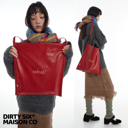DirtySix “rahrah!”袋袋 5色 撞色绣线 原创大容量软皮托特包