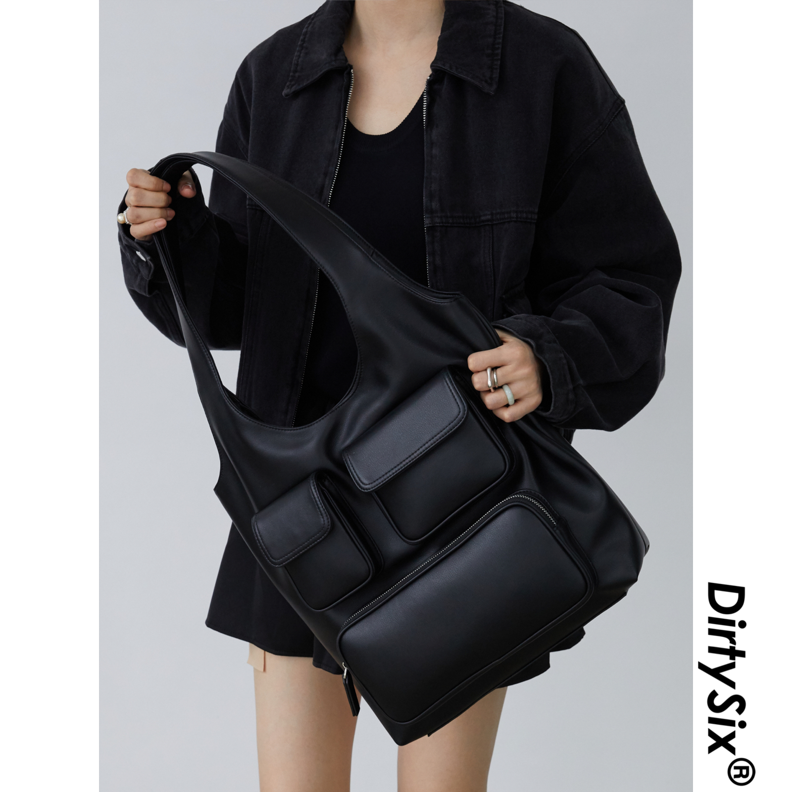 DIRTYSIX原创皮耶袋袋牛皮机车包