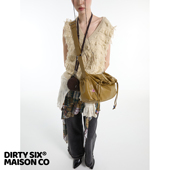 DirtySix 软软慵懒斜挎包 撞色天然石抽绳 原创 叠叠包