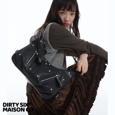 DirtySix原创机车铆钉hobo包