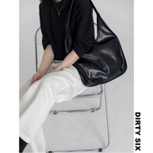 DirtySix 单肩托特包 极简线条宽肩带 •原创 黑天鹅