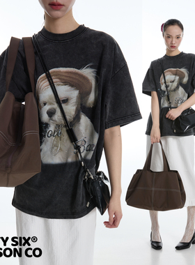 DirtySix 原创 城市刷刷包 轻撞色 大容量 尼龙托特包