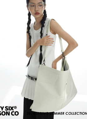 DirtySix /原创 斯顿包 文艺解构几何 牛皮 大容量托特包