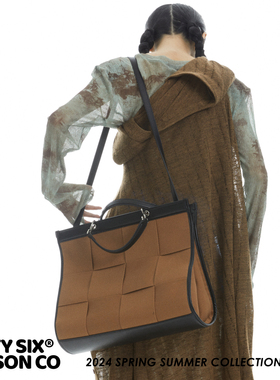 DirtySix /原创 克顿大华夫 手工编织与皮革 手提单肩大托特