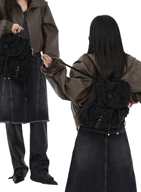 DirtySix /原创 巴尔扎小拖把 流苏图腾 牛仔复古双肩包