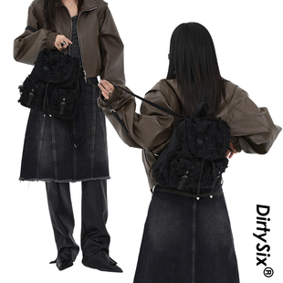 流苏图腾 牛仔复古双肩包 原创 巴尔扎小拖把 DirtySix