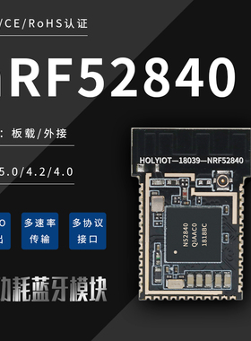 nRF52840蓝牙模块BLE5.0低功耗mesh组网ANT语音FCC视频CE串口UART