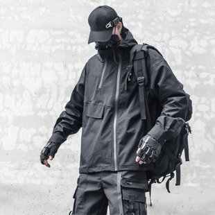 工装 小众双拉链男士 清仓 连帽冲锋衣潮牌机能高街宽松夹克 断码