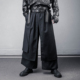 男春秋暗黑多层解构设计发型师裙裤 山本风假两件武士裤 休闲阔腿裤