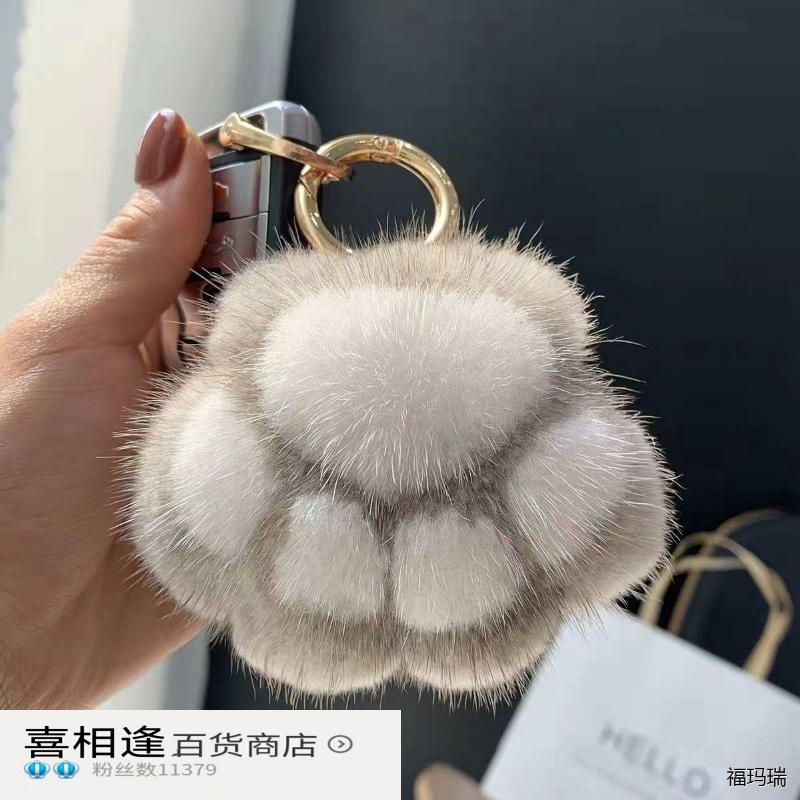 仿水貂毛皮草小猫爪毛绒