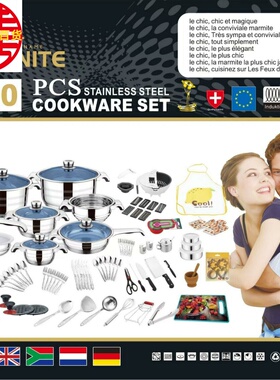 出口不锈钢烹饪锅炊具套装140pcs cookware set stainles ssteel