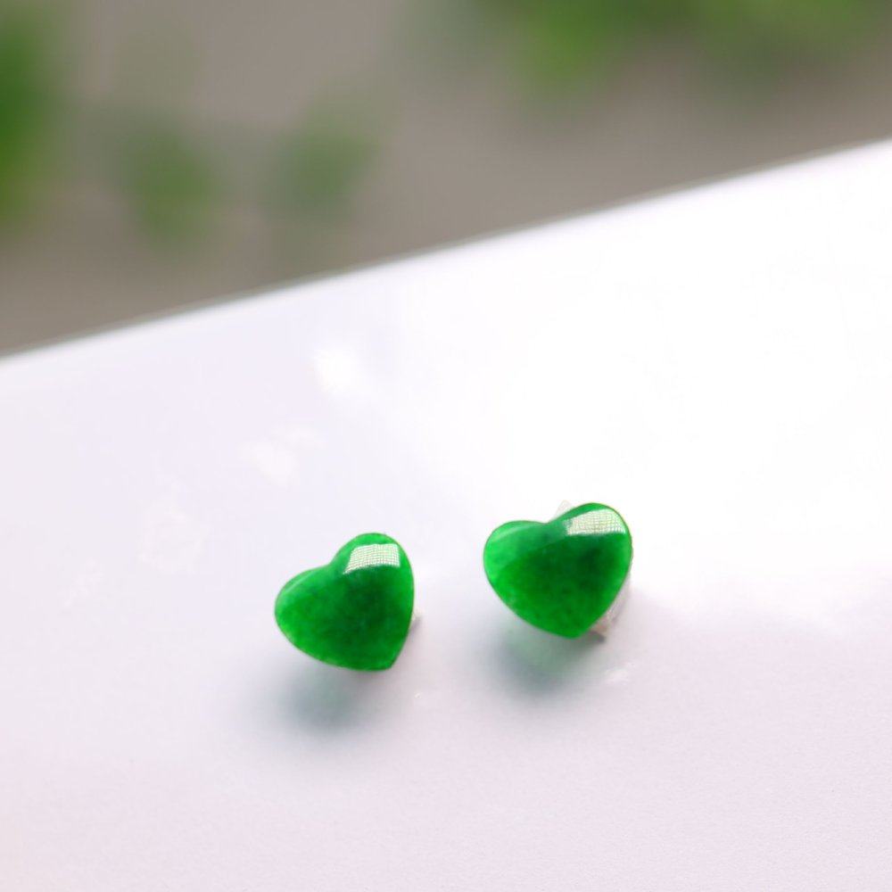 #C469一对满色辣绿天然A货翡翠桃心形戒面 镶嵌耳钉戒指裸石,珠宝/钻石/翡翠,翡翠裸石/蛋面,淘宝优惠券,粉丝福利购,淘宝优惠卷